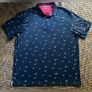 Walter Hagen Polo Men’s XL Performance 11 USA Allover Flag Eagle Print Patriot
